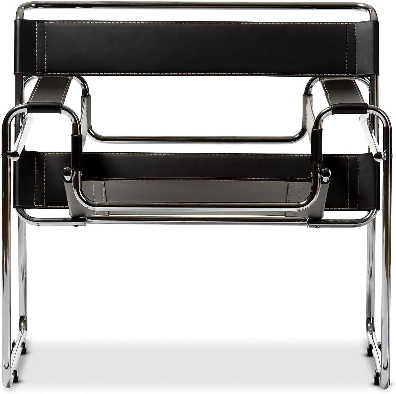 Baxton Studio Wassily Style Accent Chair, 30" x 31" x 28", Black