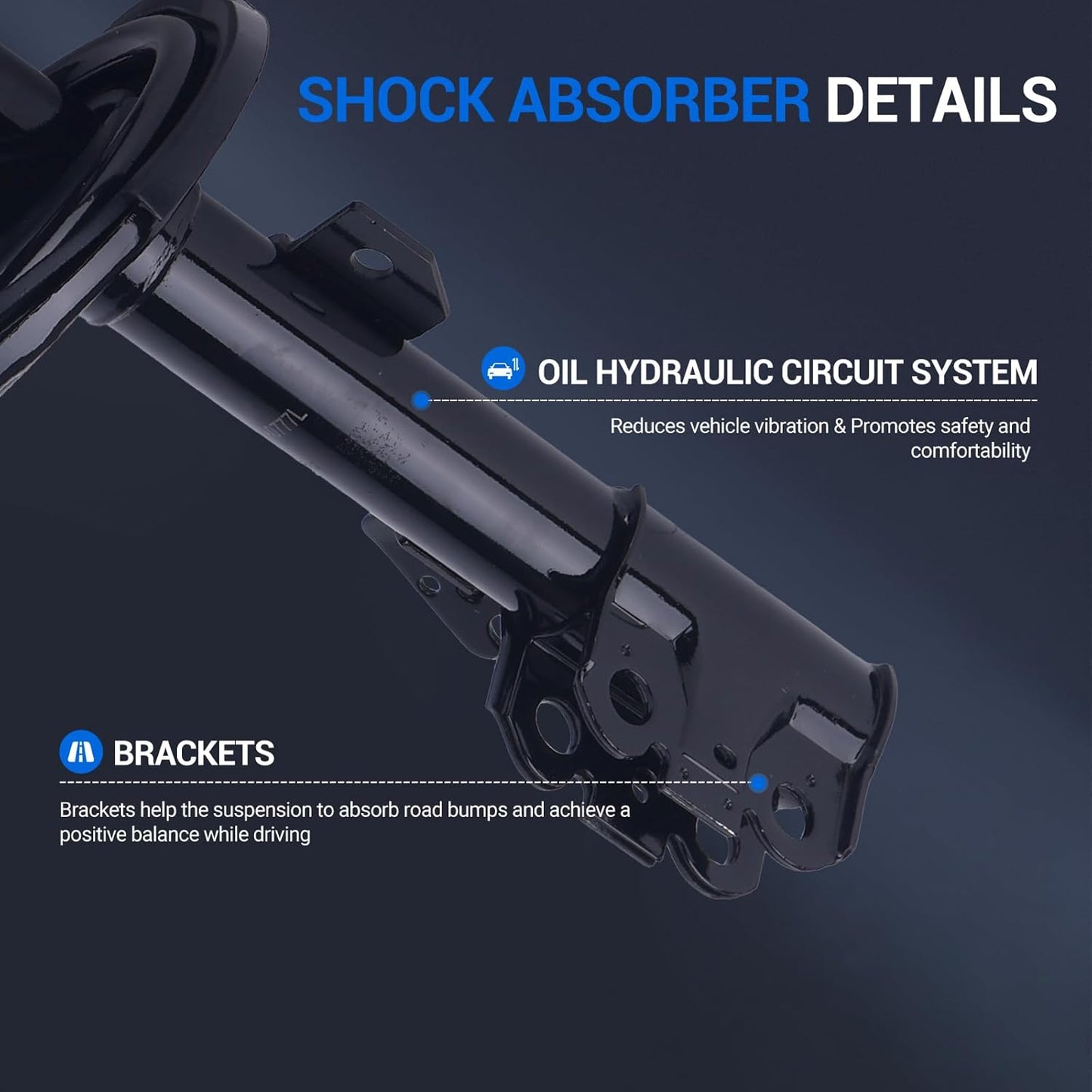 Autoround Front Complete Shock Absorber 172784 172783 Compatible with Toyota Sienna 2011 2012 2013 2014 FWD 3.5L Struts with Coil Spring Assembly