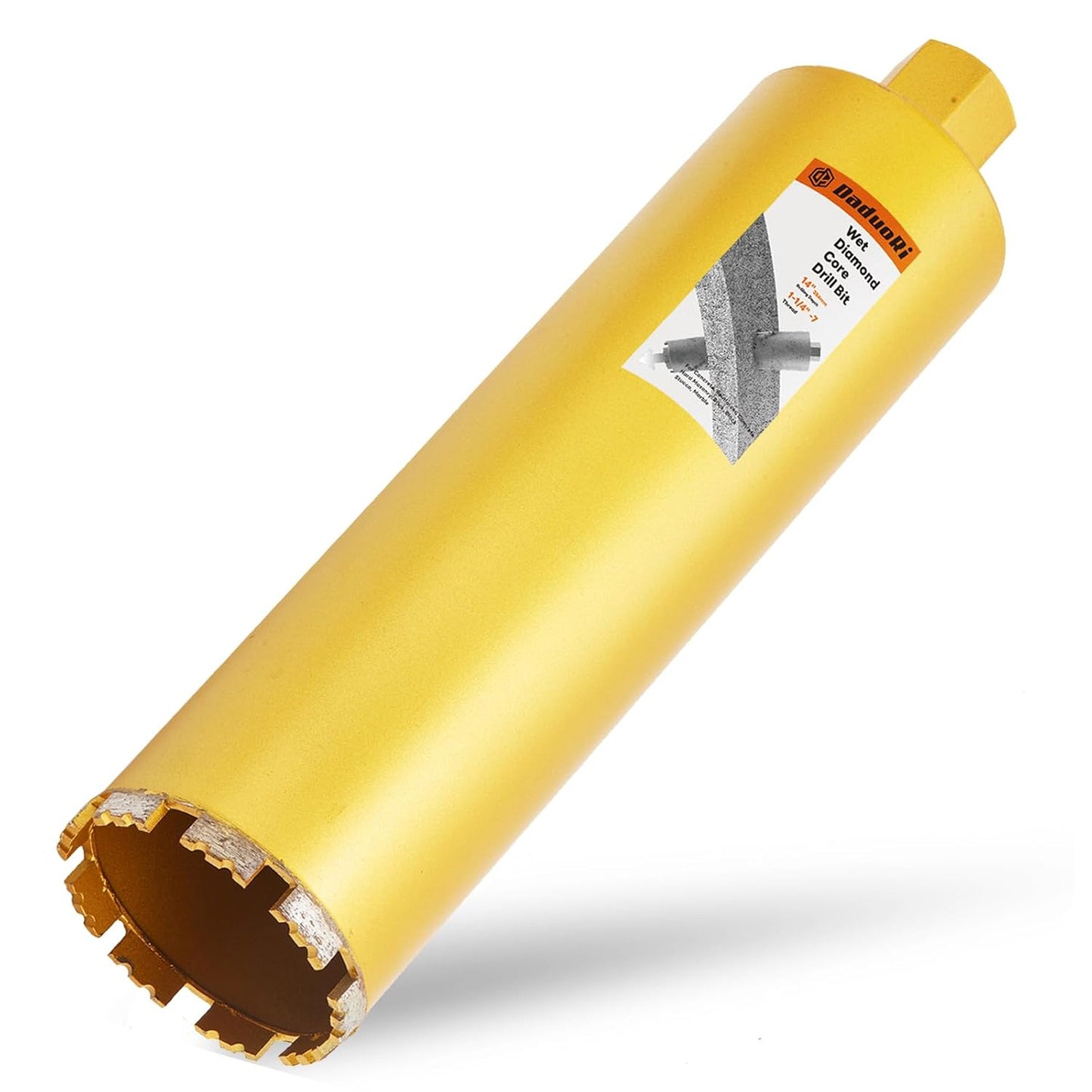 8 Inch Wet Core Drill Bit, 8" Core Bits for Concrete, 1-1/4"-7 Thread, 14" Drilling Depth Diamond Core Drill for Concrete with Rebar, Masonry, Brick Block,Cement, Stucco, Stone (203mm)