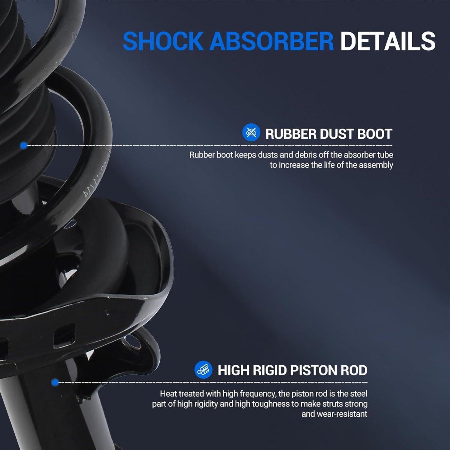 Autoround Front Complete Struts w/Coil Spring Assembly 272492 272491 Compatible with Honda CR-V 2007 2008 2009 2010 2011 2012 2013 2014