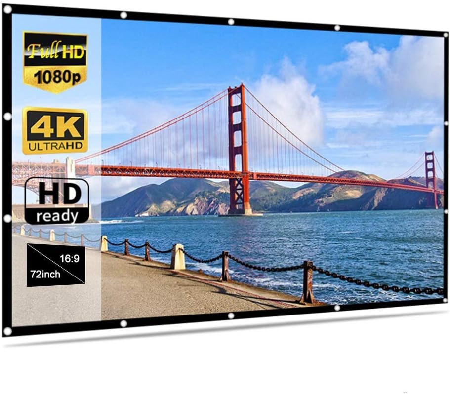 4:3 Foldable No Crease Soft Projector Screen Holes Hanging Portable Home Movie Meeting Screen(60 inch)