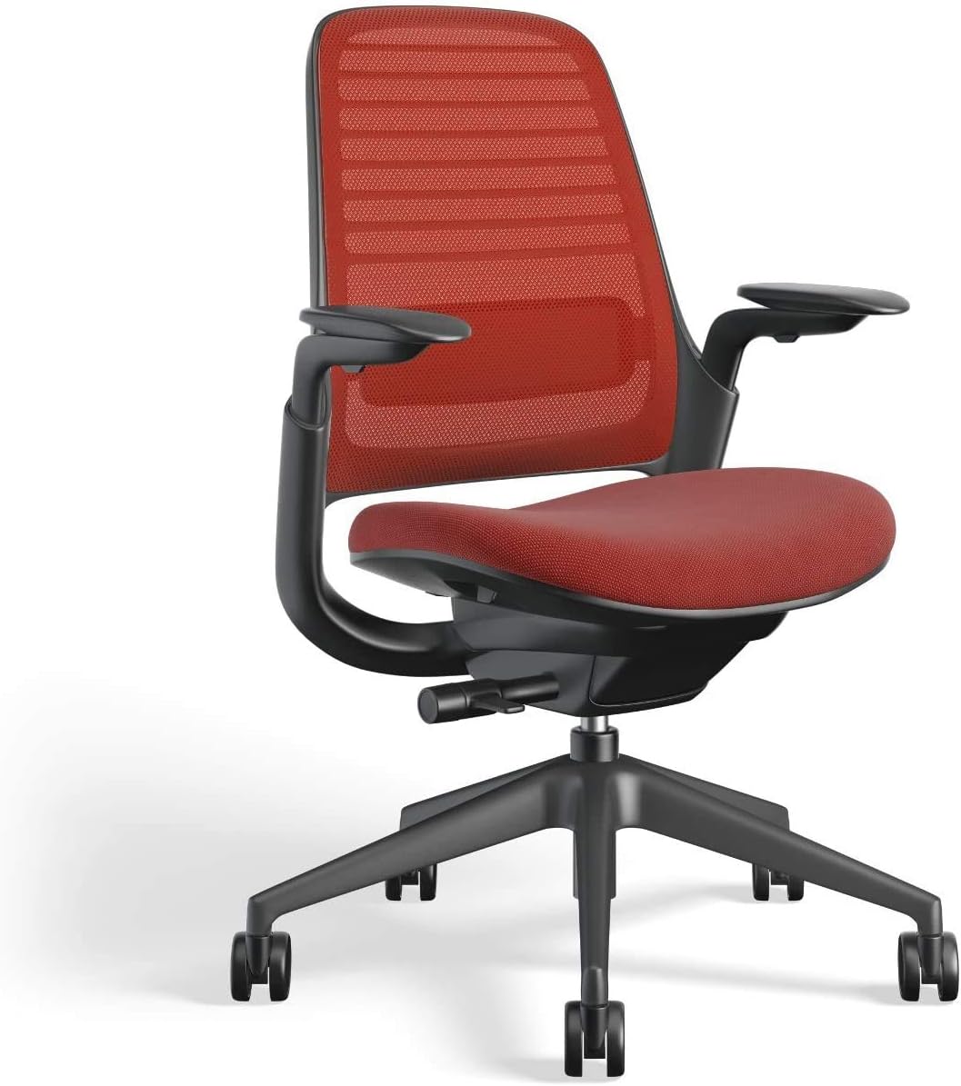 Steelcase Series 1 Office Chair - Ergonomic Work Chair with Wheels for Carpet - Helps Support Productivity - Weight-Activated Controls, Back Supports & Arm Support - Easy Assembly - Graphite
