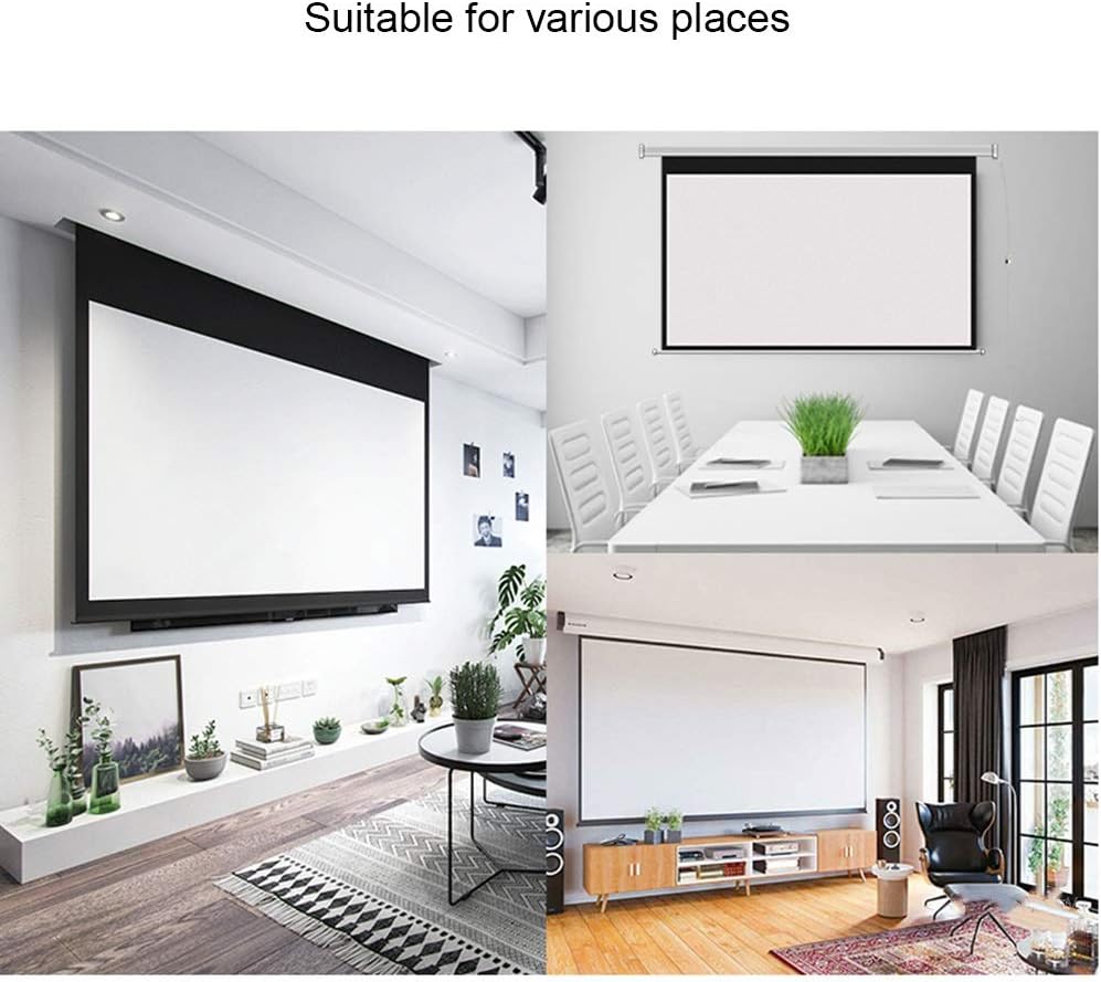 100" Motorized Electric Projector Screen 16:9 4K 3D Ready Wall Mounted with 12V Trigger Remote for Home Theater