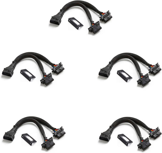 bbfly-B6 OBD II OBD2 16 Pin Splitter Extension 1x Male and 2X Female Extension Cable Adapter (1FT/30CM) (5 Pack)