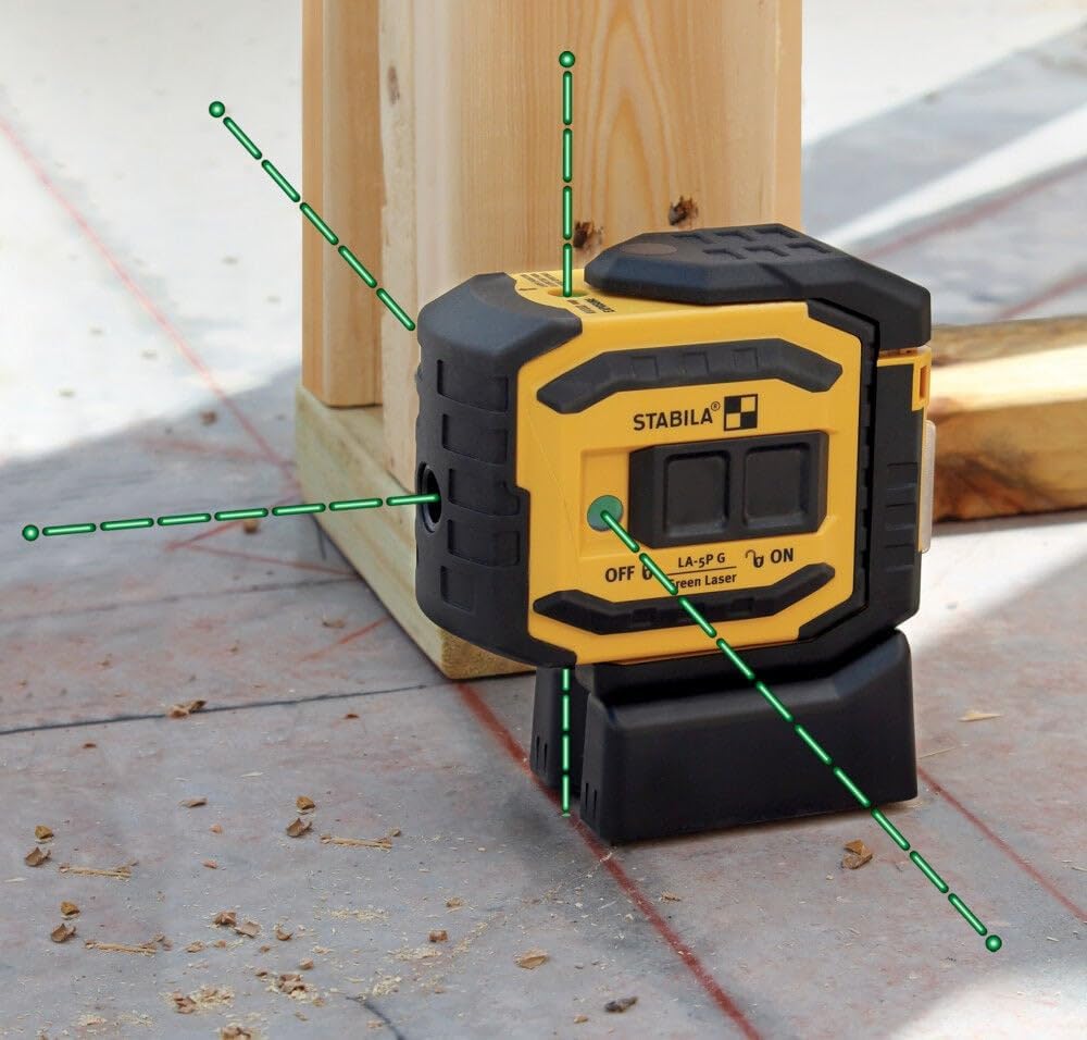 Stabila 03165 LA-5P Green 5 Point Laser Level Tool Set