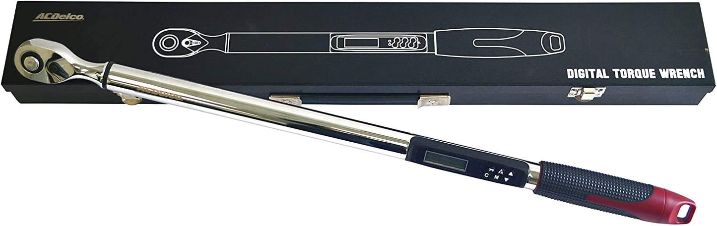 ACDelco ARM303-4A-340 1/2" Heavy Duty Digital Torque Wrench with Buzzer and LED Flash Notification - ISO 6789 Standards with Certificate of Calibration