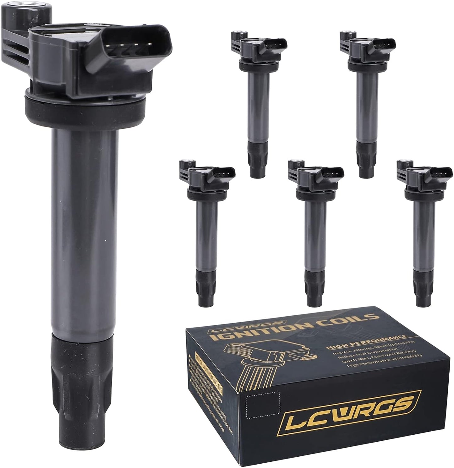 Set of 6 Ignition Coil Pack Fits for 3.3 V6 2004 2005 2006 2007 2008 Toyota Sienna Highlander Solara Lexus RX330 ES330 RX 330 ES 330 Coils 3.3L Replaces UF506
