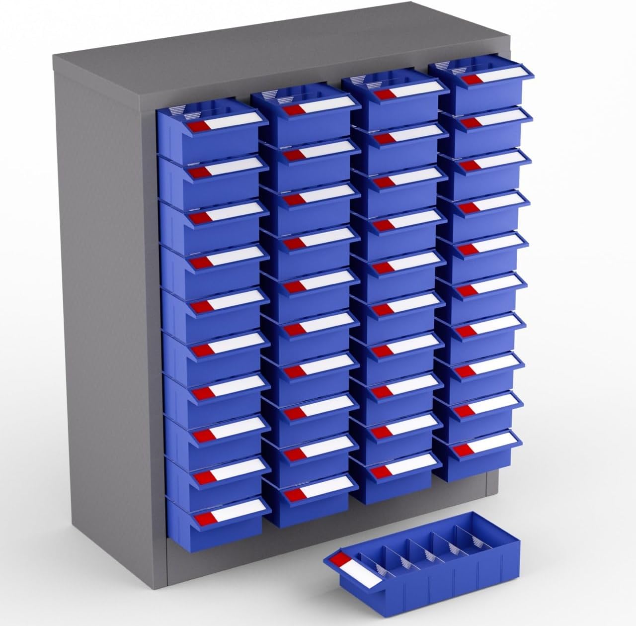 100 Drawers Bolt and Nut Organizer, Stainless Steel Part Cabinet with Shelfs & Labels - 26x9x46in Bolt Bin Cabinets for Workshop Tool & Hardware Storage and Organization (100 Drawer Stainless Steel)