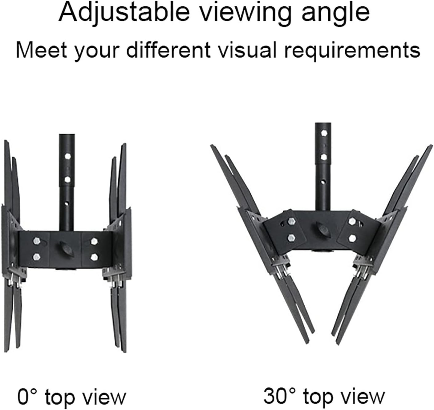 360° All-Round Rotation of Double-Sided Dual Sn TV Hanger - Adjustable Height TV Bracket,Adjustable Tilt TV Ceiling Mount,Fits Flat and Curved Ceilings