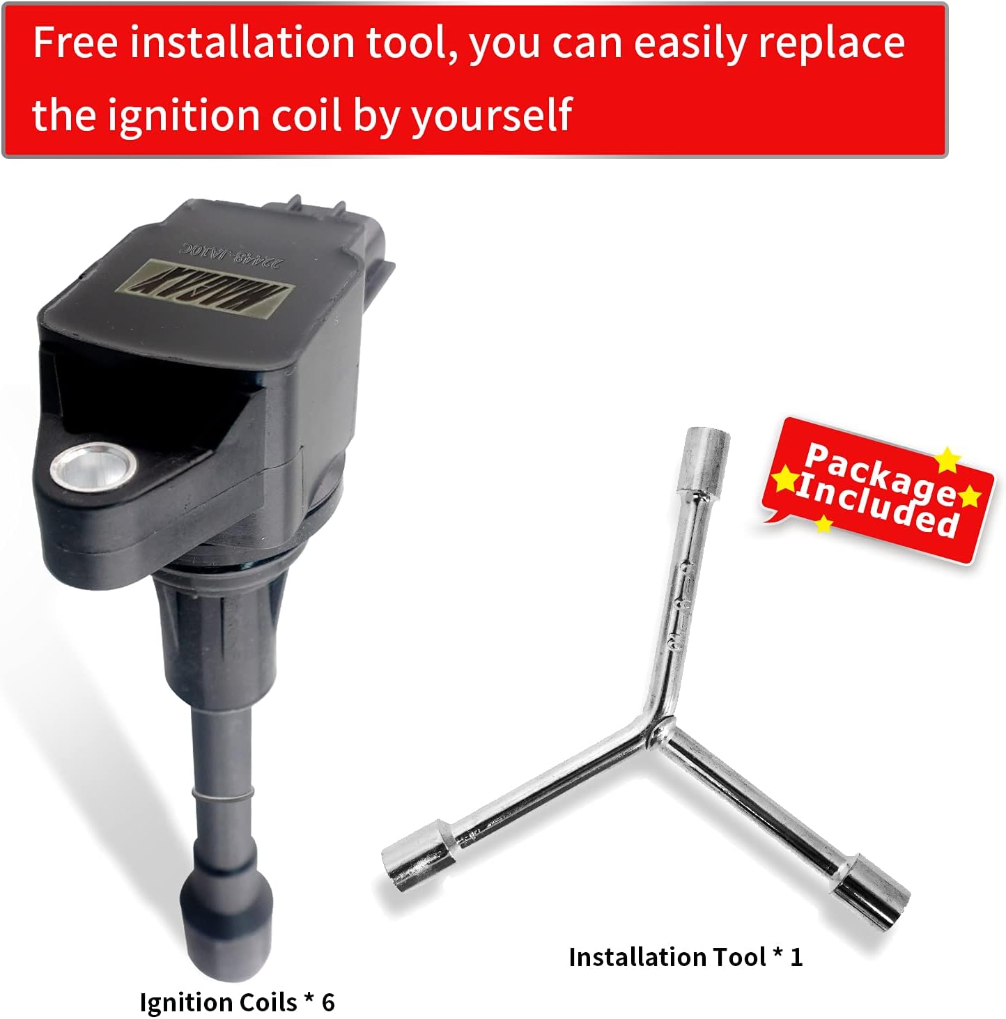 Set of 6 Ignition Coils Pack Compatible with 2007-2017 Nissan Infiniti Maxima Quest Pathfinder Murano Altima Q50 QX60 FX35 3.5L V6 UF550