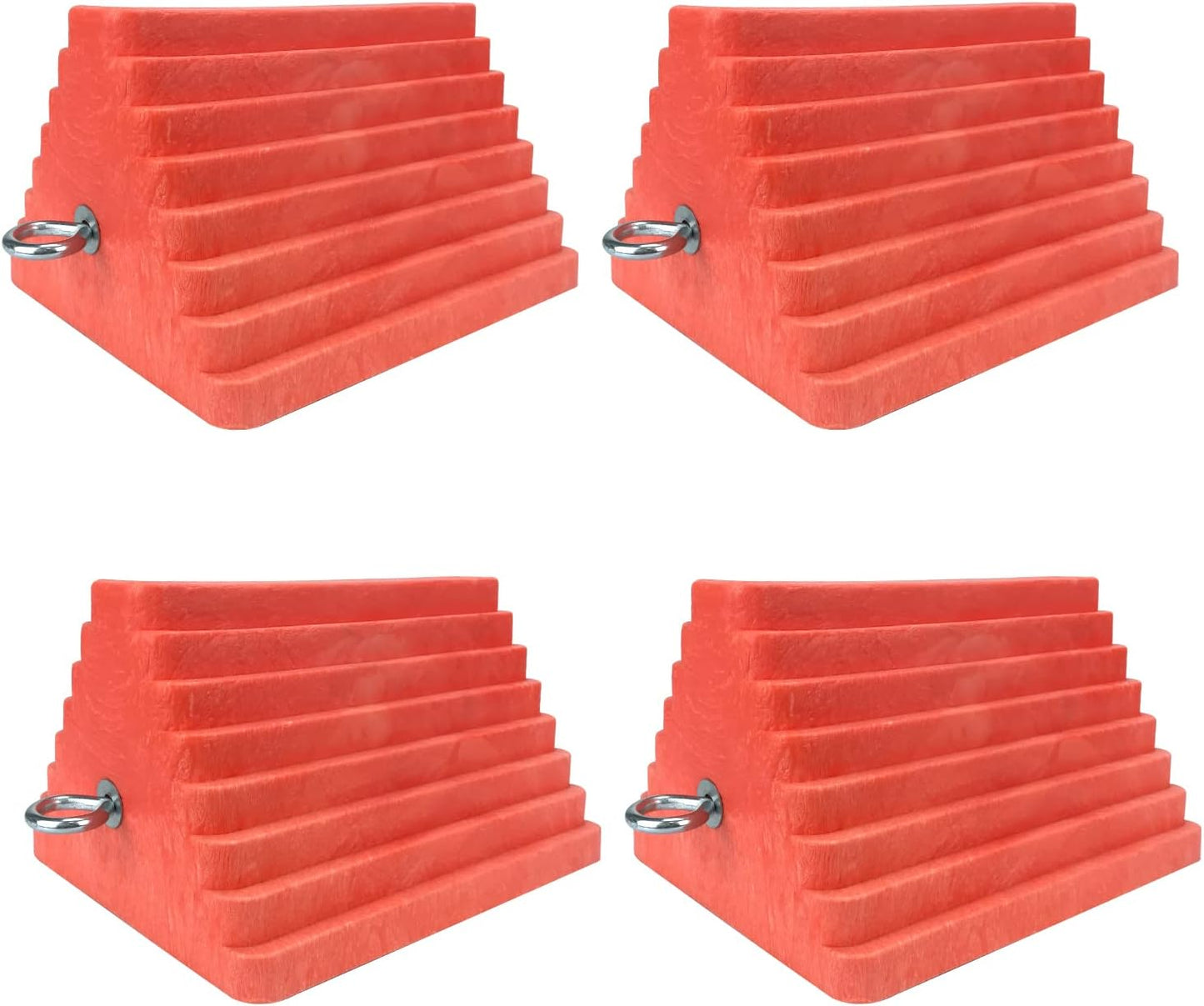 2 Pack Heavy Duty Rubber Wheel Chock with Handle, Sturdy Solid Anti Slip Wheel Stopper for All Weather Use -Trucks, RV, Travel Trailer, Pop Up Camper Accessory, 2 Pcs