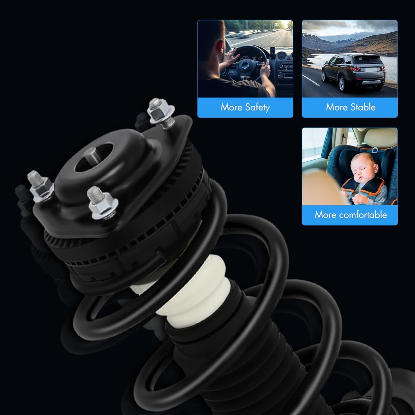 ASAPE 2PCS Front Complete Struts Assembly w/Coil Spring Fit for 2009 2010 2011 2012 2013 2014 2015 2016 2017 for Dodge Journey Shock Absorber Assembly Replaces OE 172509 172510