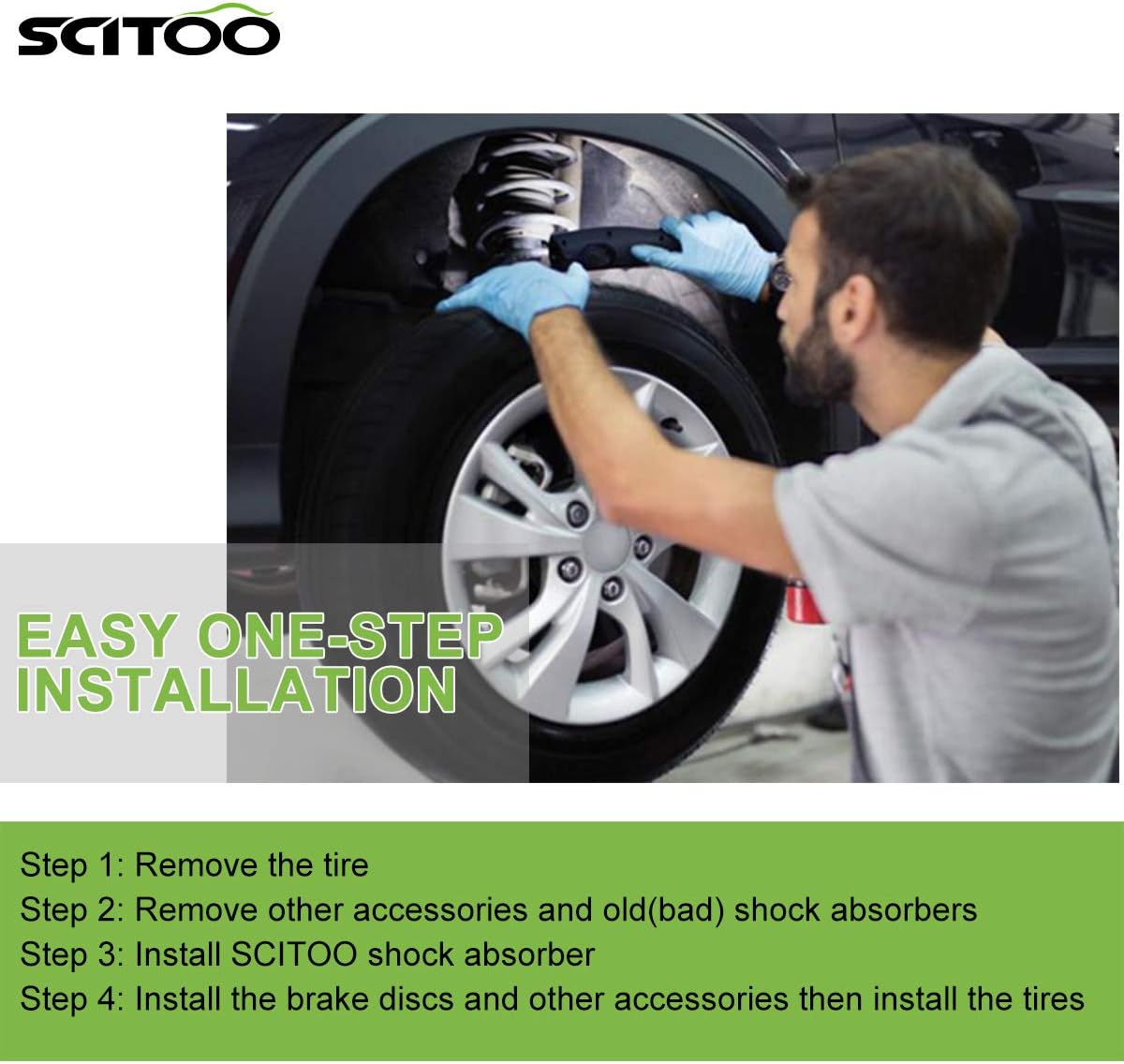 Shocks,SCITOO Front Gas Struts Shock Absorbers Fit for 2009 2010 2011 2012 2013 for Toyota Corolla Matrix,2009 2010 for Pontiac Vibe Compatible with 339114 72597 339115 72598 Set of 2