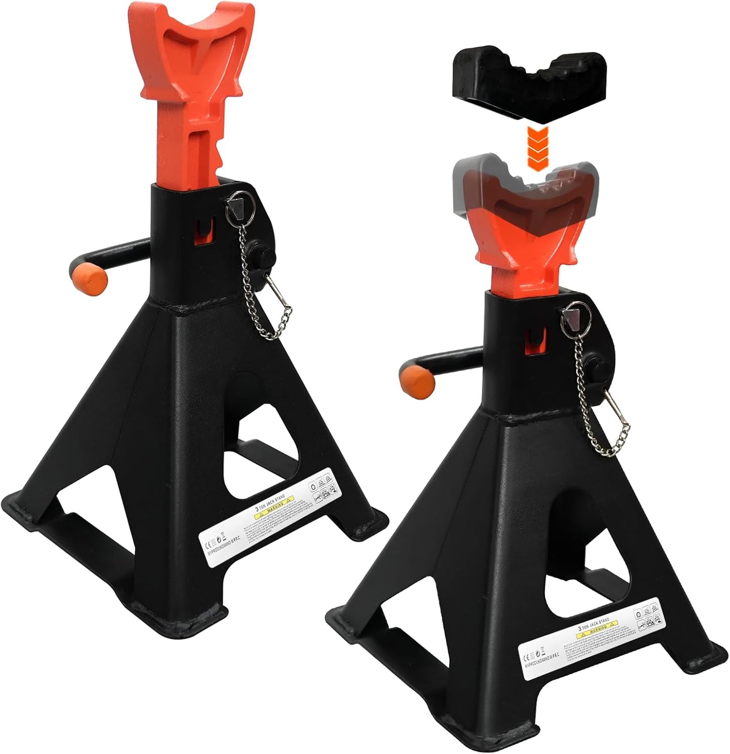 6 Ton Jack Stands, 15.6"-23.4" Adjustable with Double Pin Locking,Heavy Duty Jack Stands with Extra Rubber Pads,Car Lifts for Home Garage,Lifting Various Vehicles,1 Pair Black