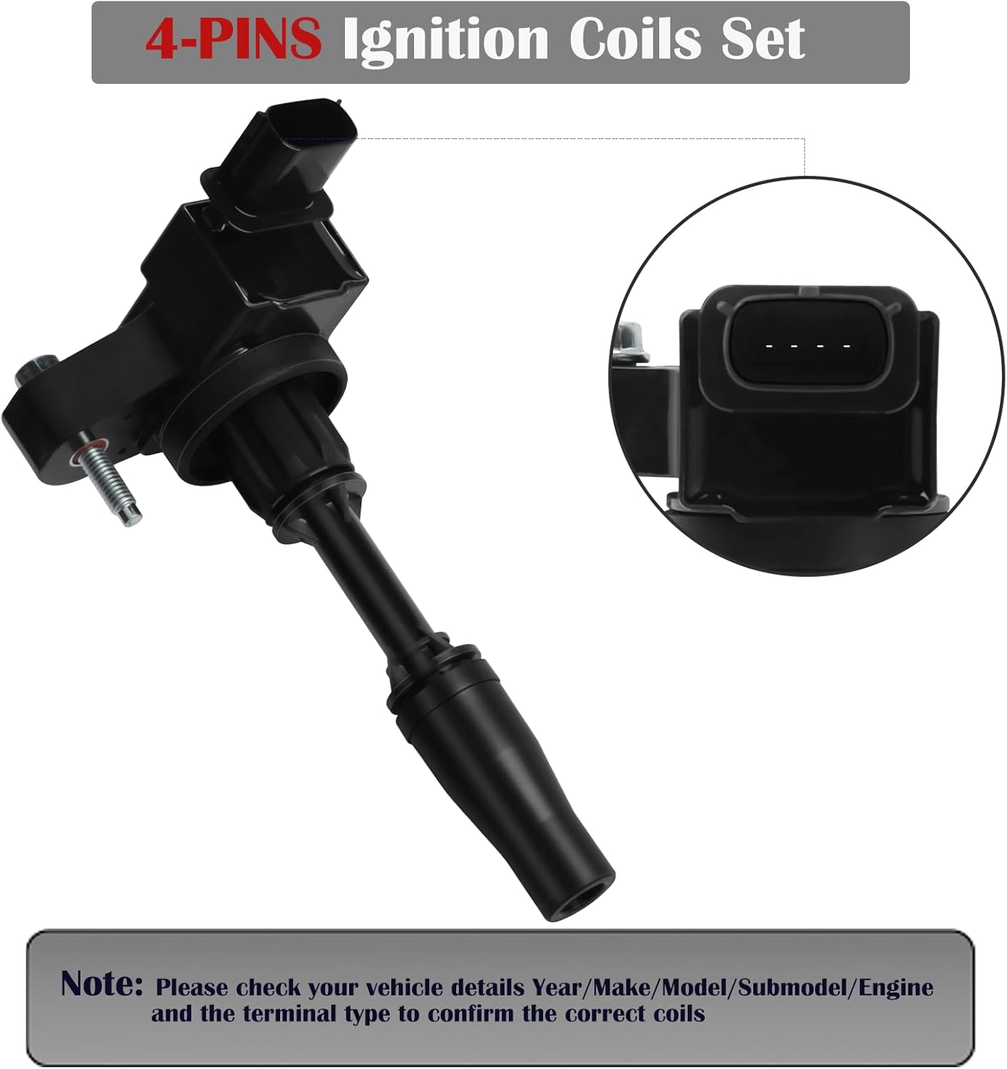 Set of 4 Ignition Coil Pack fits for 2013 2014 2015 2016 2017 2018 2019 Chevy Malibu Impala Colorado Cadillac ATS CTS GMC Canyon Buick Regal Verano 2.5 2.0 Coil Packs Replaces# UF680