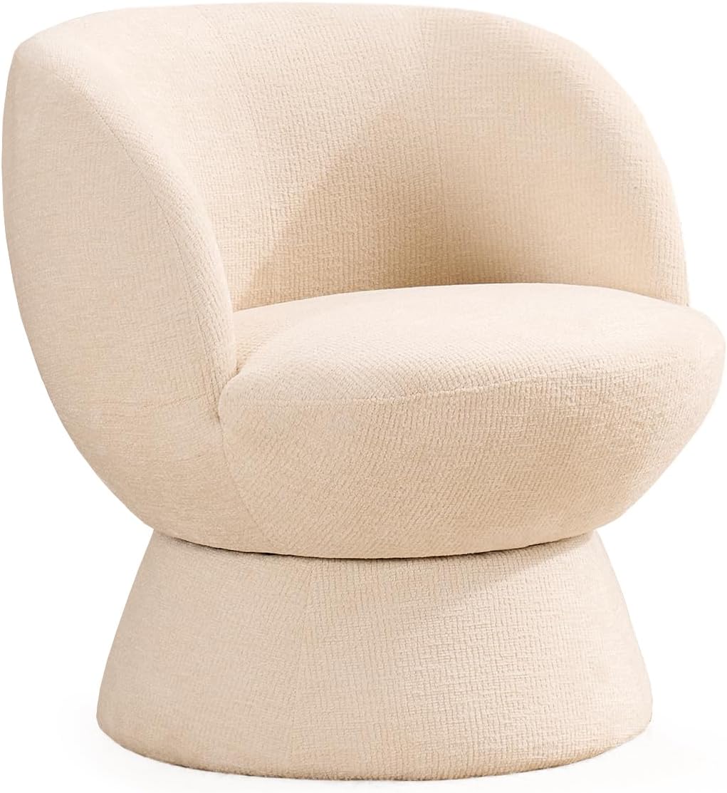 360° Swivel Boucle Bucket Chair, Accent Barrel Makeup Vanity Chair Modern Lounge Single Sofa with Padded Armrest for Dining Room, Living Room, Bedroom and Home Office (Set of 2 Gray)
