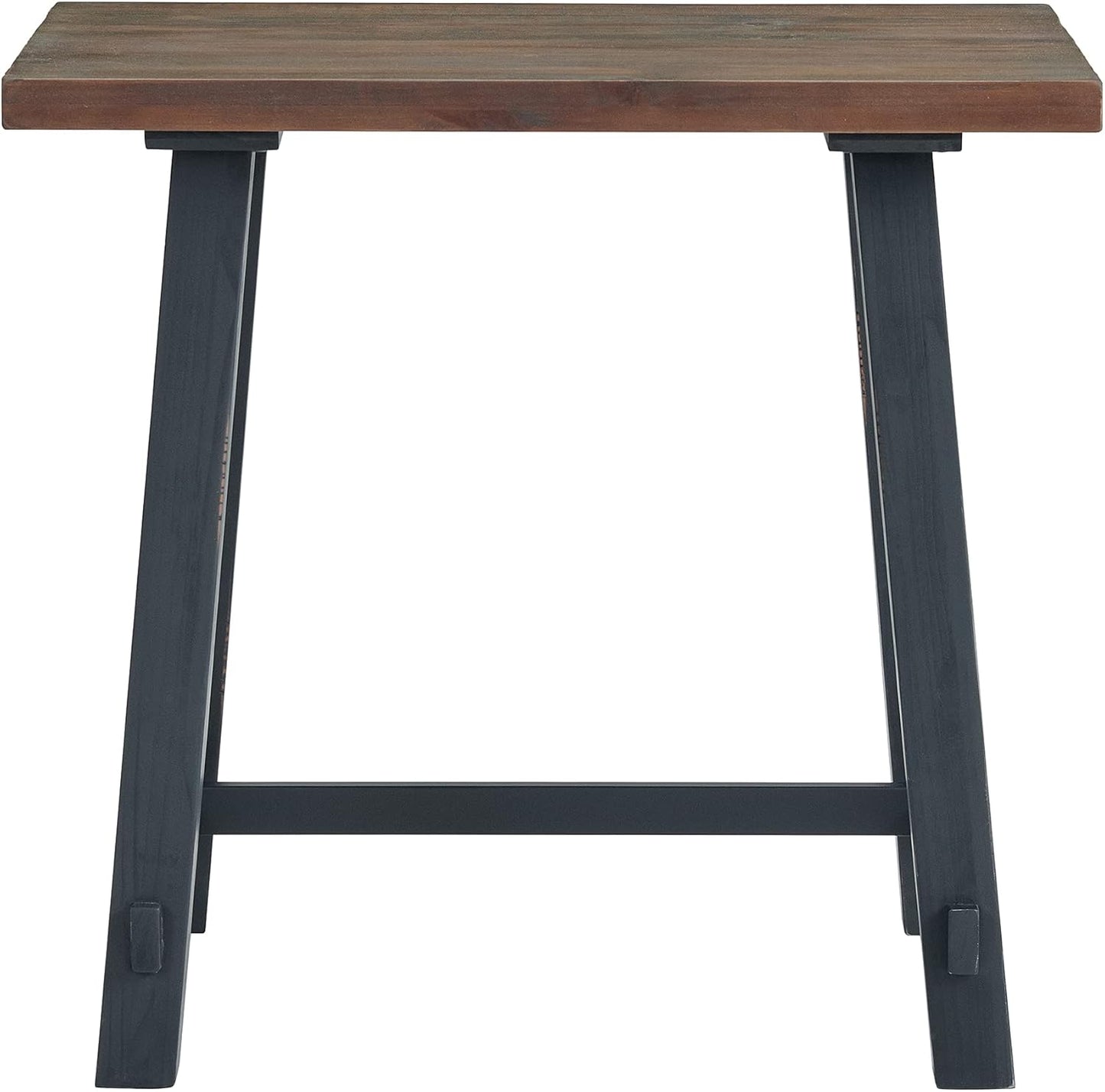 Adam 32 in. Solid Pine Wood Desk, Rustic Industrial Style, Distressed Black Sawhorse Legs, Compact Office Desk, Natural Wood Characteristics, 32 in. W x 21 in. D x 30 in. H, Ideal for Home Office