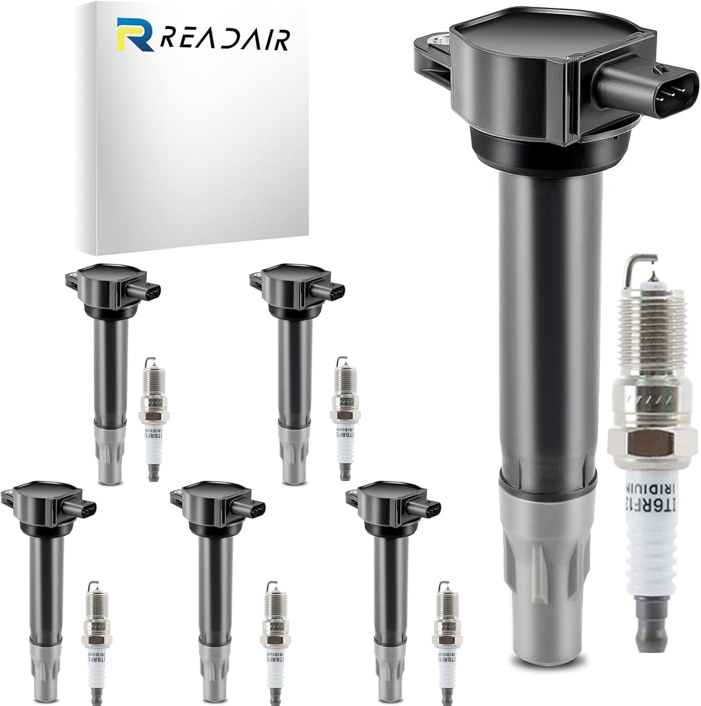 UF575 Ignition Coil & 1675 Double Iridium Spark Plug for Audi A3 A4 A5 A6 Q5 R8 TT RS4 RS5/Volkswagen Jetta Passat Beetle CC Golf GTI Replaces# C1627 07K905715F E1075