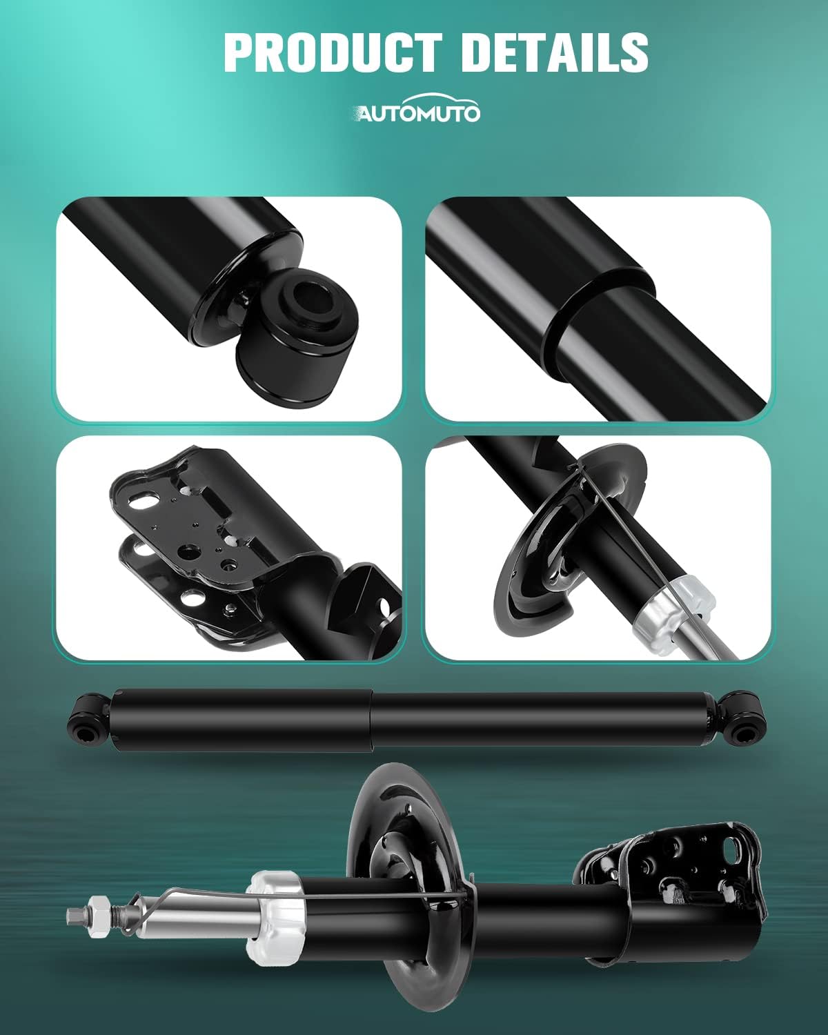 4x Struts AUTOMUTO Shock Absorbers Fits 2007-2012 for Chevy Equinox,2010-2011 for GMC Terrain,2007-2009 for Pontiac Torrent,2008-2010 for Saturn Vue with 335072 335073 345055 Auto Shocks - Front Rear