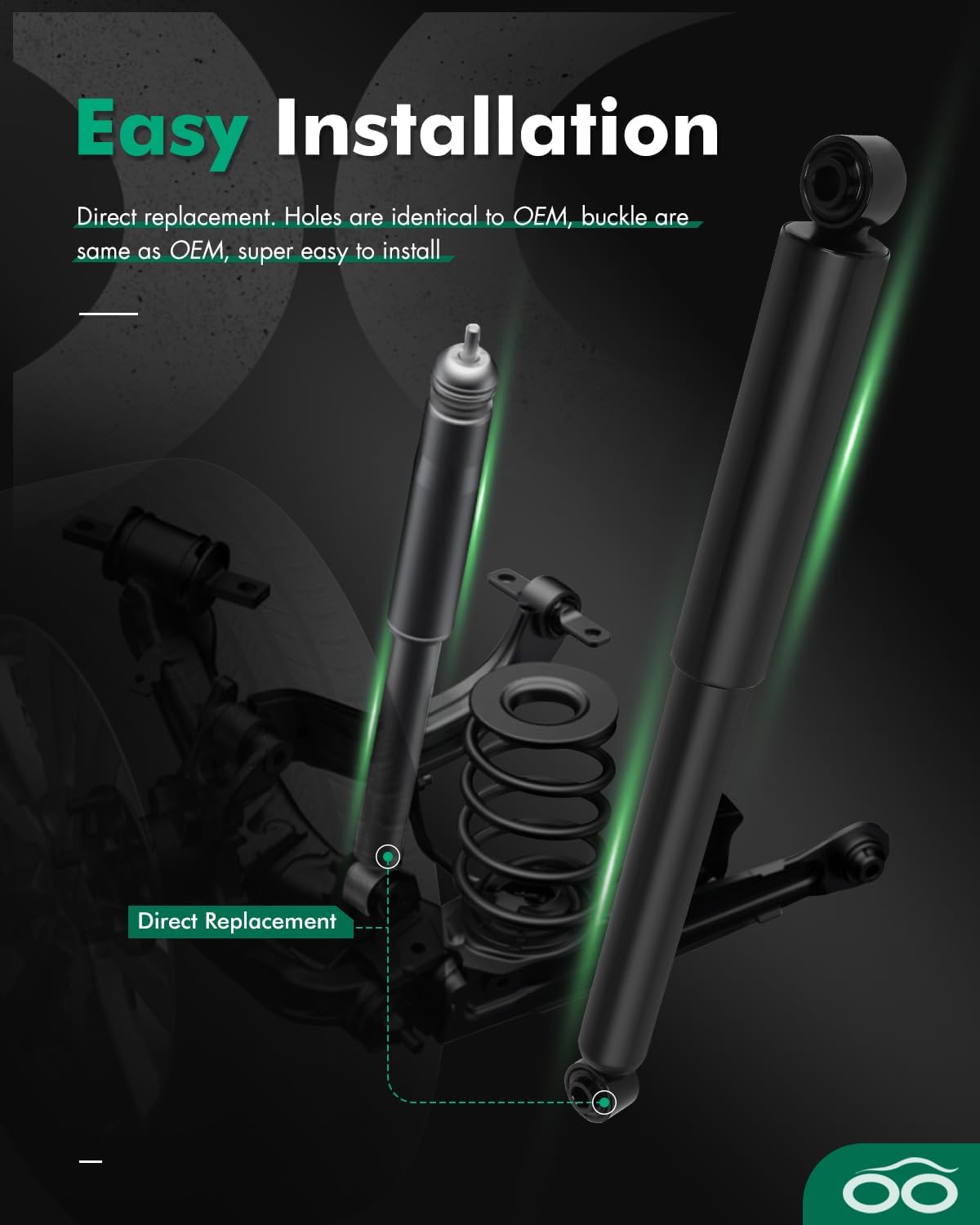 SCITOO - Rear Shock Absorber for Chevy Fits 2000-2006 for Chevy Suburban 1500,2000-2006 for Chevy Tahoe for GMC Yukon for GMC Yukon XL 1500 for GMC Yukon XL 2500 Shocks 344384 Struts - 2Pc Set