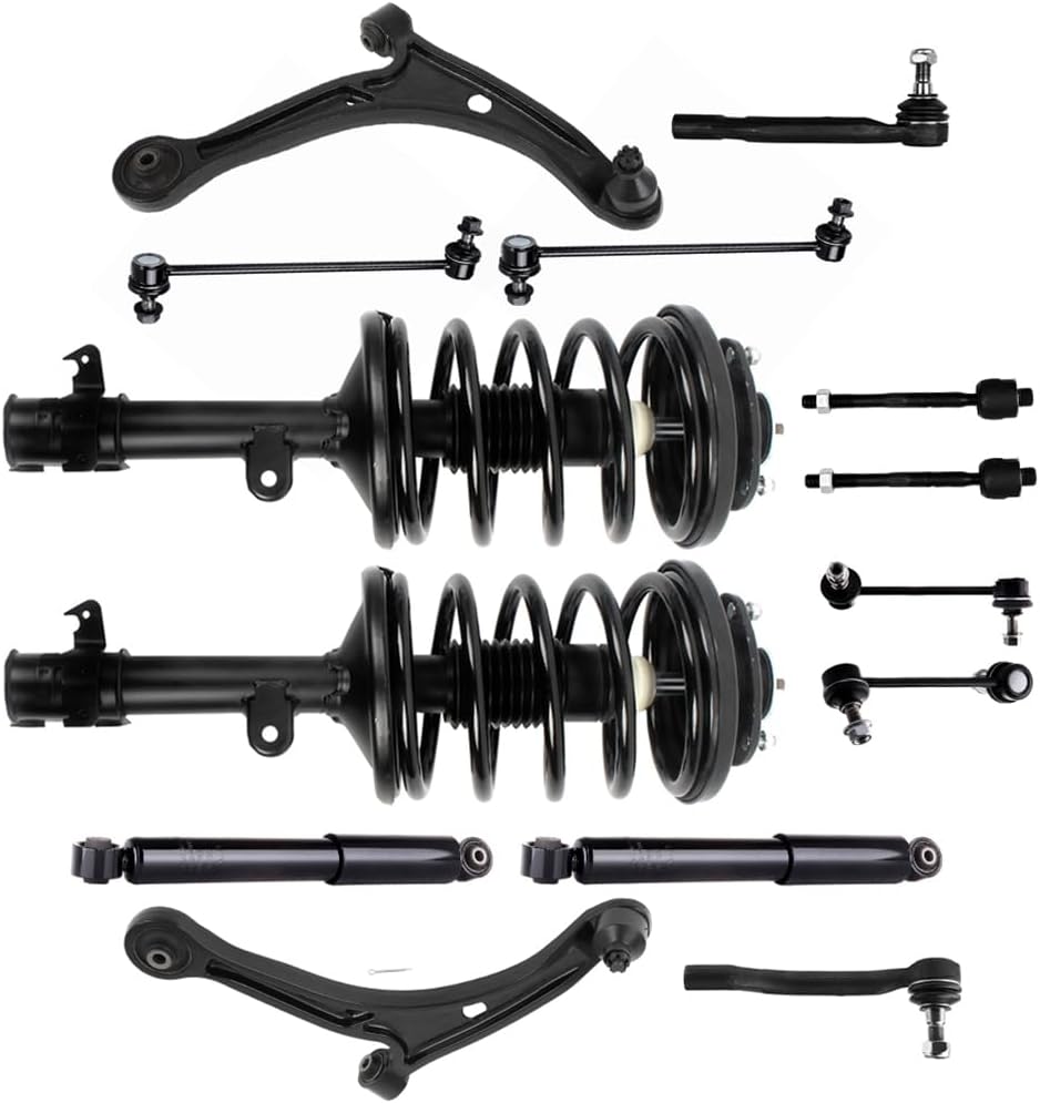 Struts Shock suspension kit for 2006 2007 2008 for Honda Pilot Front Complete Struts Assembly Rear shock absorber Control Arm and Ball Joint Assembly Stabilizer Bar Link Tie Rod End 14 Pcs