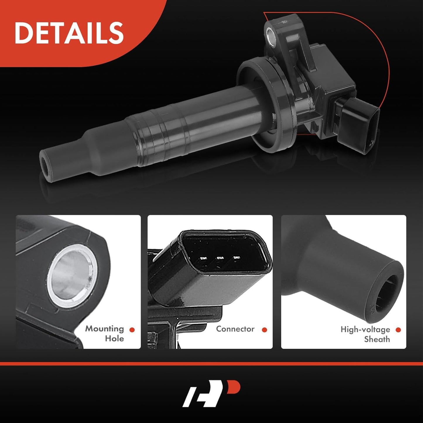 A-Premium Ignition Coil Pack Set of 4 Compatible with Toyota Matrix 2003-2008, Corolla 1999-2008, Celica 2000-2005, Chevrolet Prizm 1999-2002, Pontiac Vibe 2003-2008, for L4 1.8L Engine