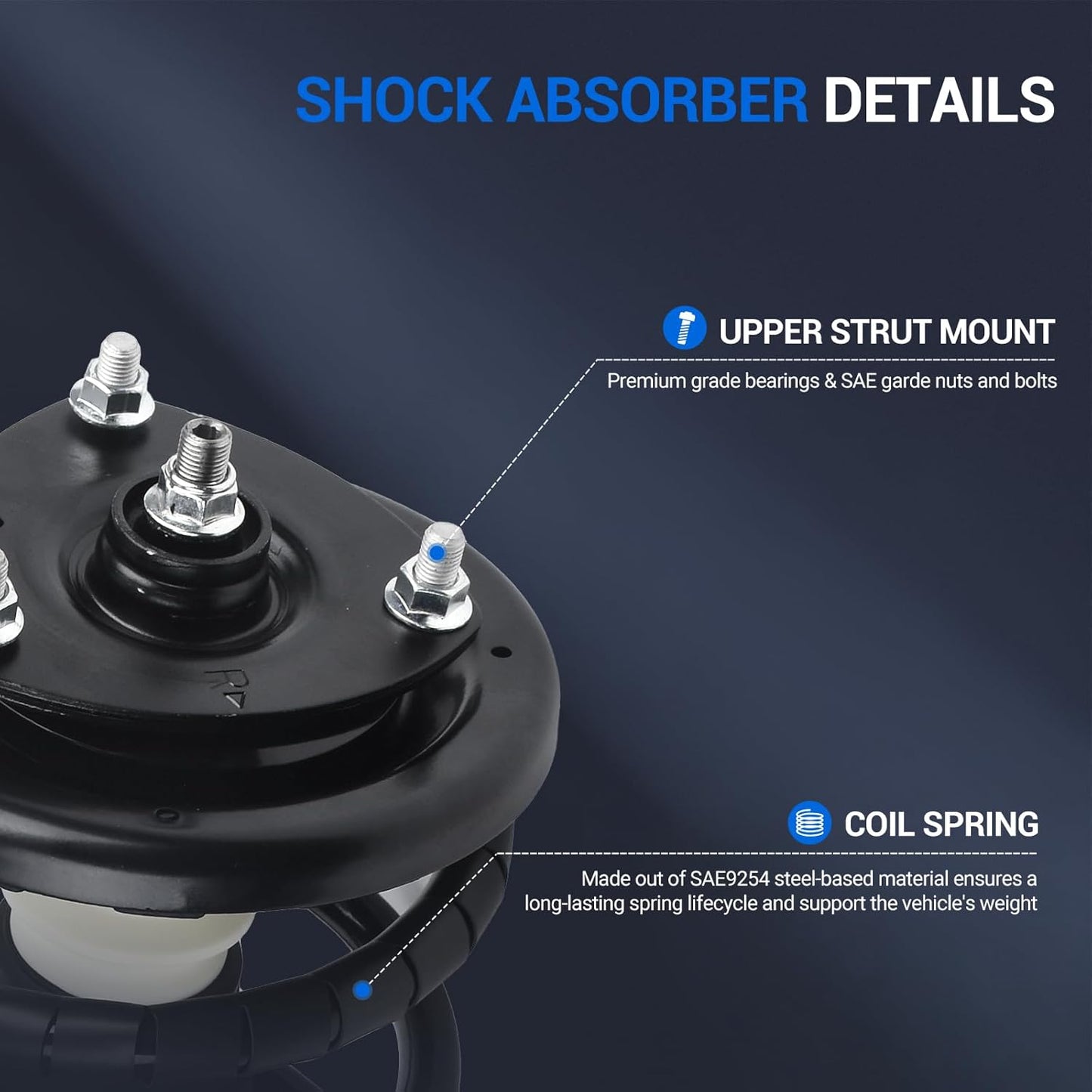 Autoround Front Complete Quick Struts Shock Coil Spring Assembly Compatible with Honda Element 2003-2011 Repalcement 172136 172135