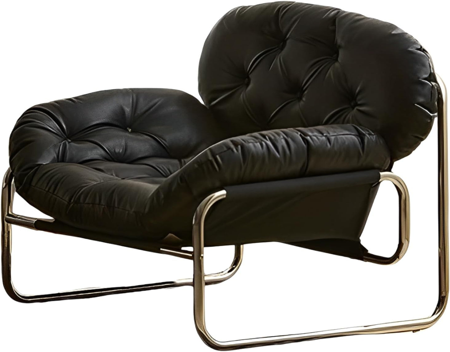 Thick Cushioned Recliner Sofa, Lazy Chair with Upholstery and Footrest, for Living Room, Bedroom, Dorm Black B
