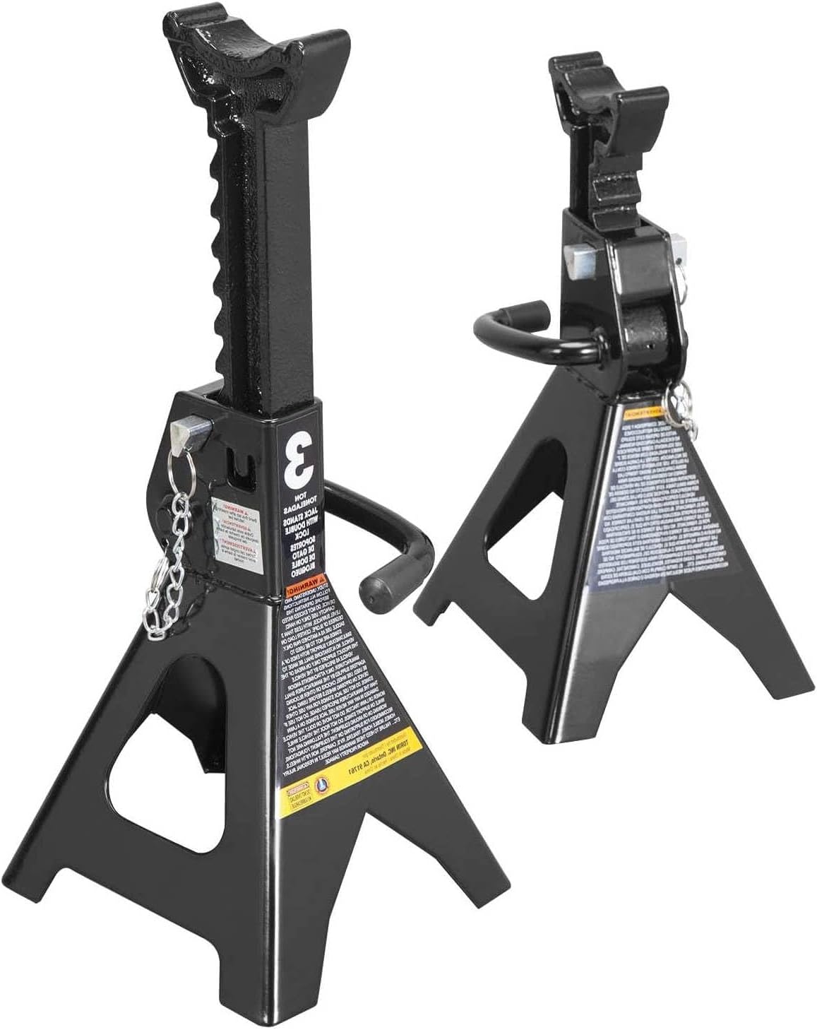 BIG RED AT46002ABR Torin Double Locking Steel Jack Stands, 2 Pack, 6 Ton (12,000 lb), Black