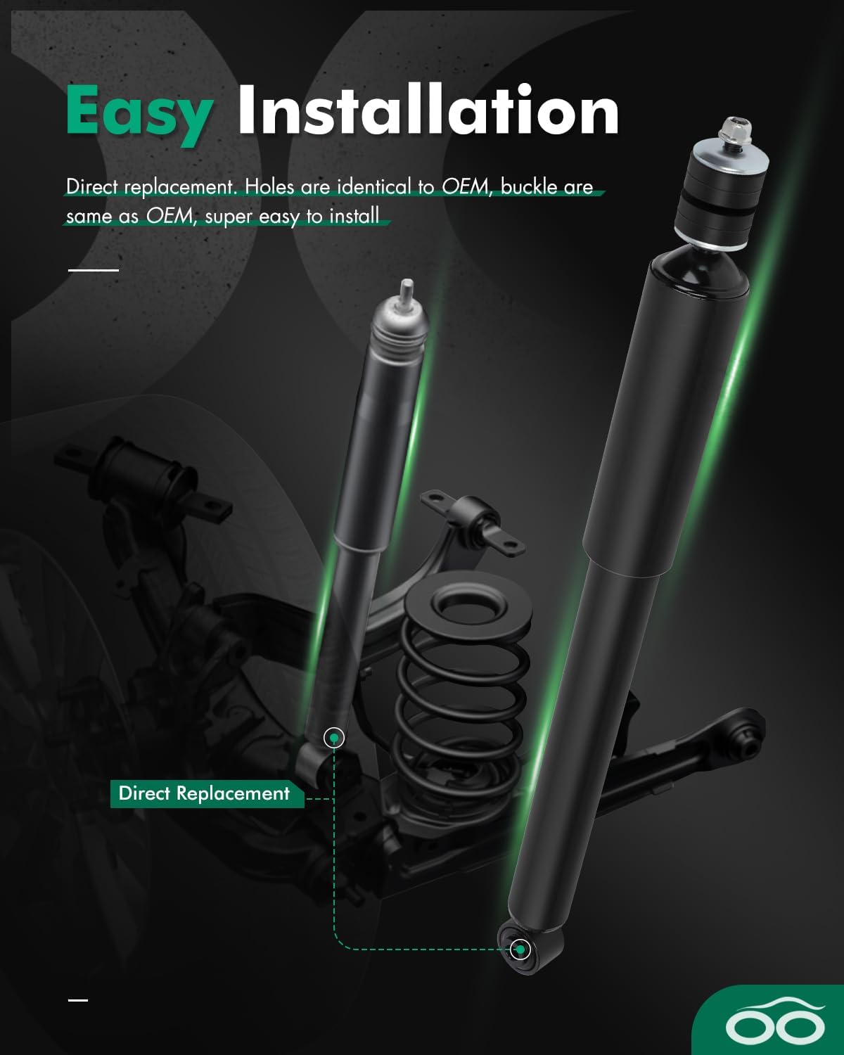 SCITOO Shock Absorbers, Gas Rear Struts Shock Absorber Fit for 2006 2007 2008 2009 2010 Honda Civic 348023 5609 Set of 2