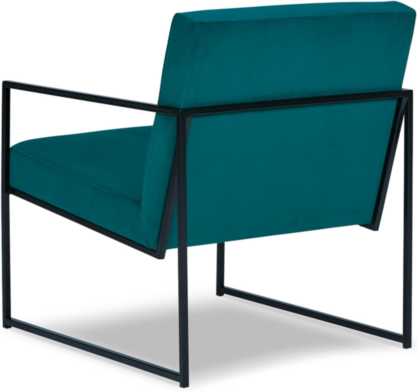 Signature Design by Ashley Aniak Contemporary 17" Velvet Upholstery with Metal Frame Accent Chair, Blue & Black