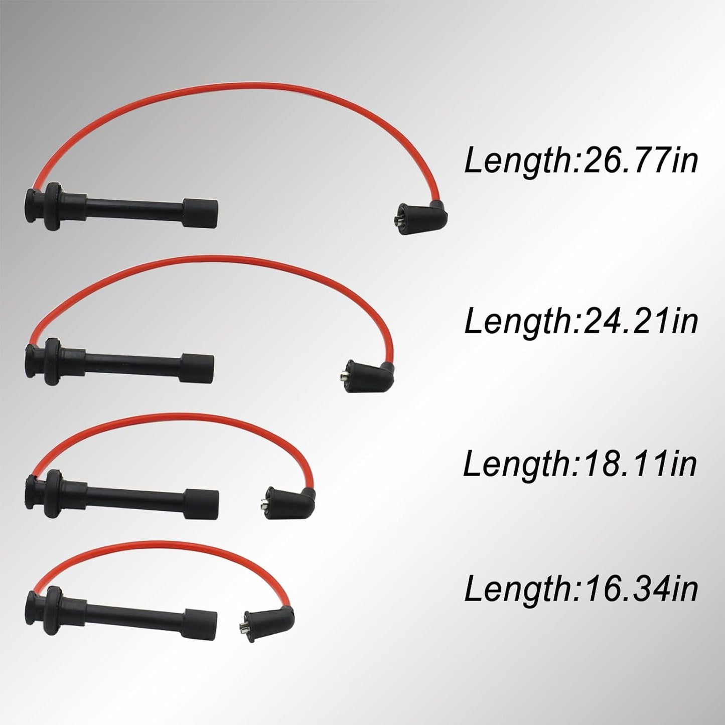 ADP Spark Plug Wires Ignition Conductor Cables Leads with High Performance Silicone Compatible with Certain Acura Honda Accord Civic CL EL Isuzu Oasis 1994-2002 1.6L 2.2L 2.3L H (4PCS)