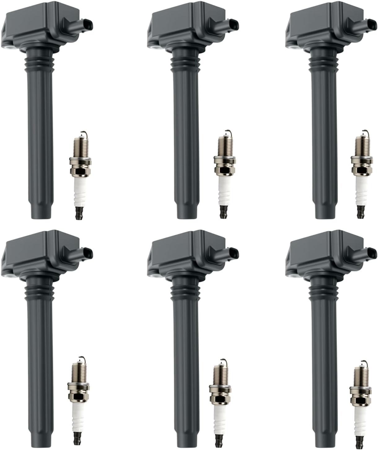 Set of 4 UF333 Ignition Coils and Spark Plugs Set Compatible with Toyota 2002-2008 Camry, 2001-2007 Highlander, 2001-2008 RAV4, SCION 2005-2010 TC Replace UF333 C1330 90919-02244