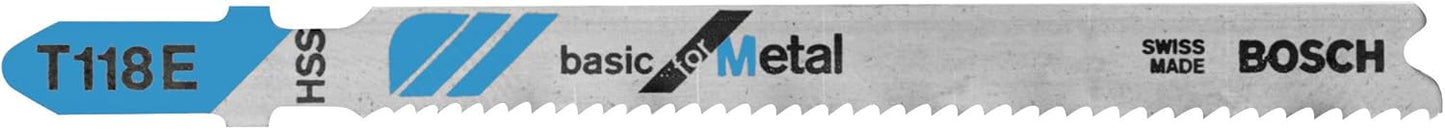 Bosch T318A100 100-Piece 5-1/4 In. 24 TPI Basic for Metal T-Shank Jig Saw Blades