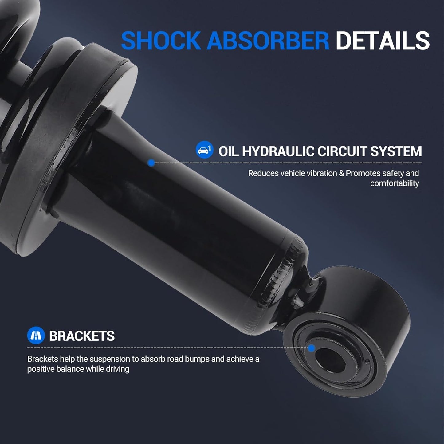Autoround Front Complete Strut Shock Absorber Compatible with Toyota Sequoia 2001 2002 2003 2004 2005 2006 2007 171348L 171348R Struts with Coil Spring Assembly, Both Driver Passenger Side
