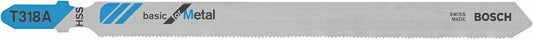 Bosch T318A100 100-Piece 5-1/4 In. 24 TPI Basic for Metal T-Shank Jig Saw Blades