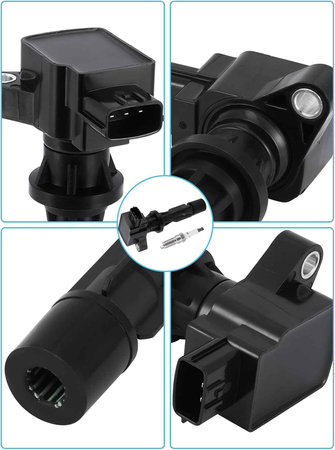 Set of 4 UF540 Ignition Coil Pack & Spark Plugs For Mazda CX-7 2.3L 2.5L 2007-2012,MX-5 Miata 2.0L 2006-2015,3 Sport 2.0L 2.3L 2.5L 2006-2013,6 2.3L 2.5L 2006-2013,5C1740 L3G218100 90083