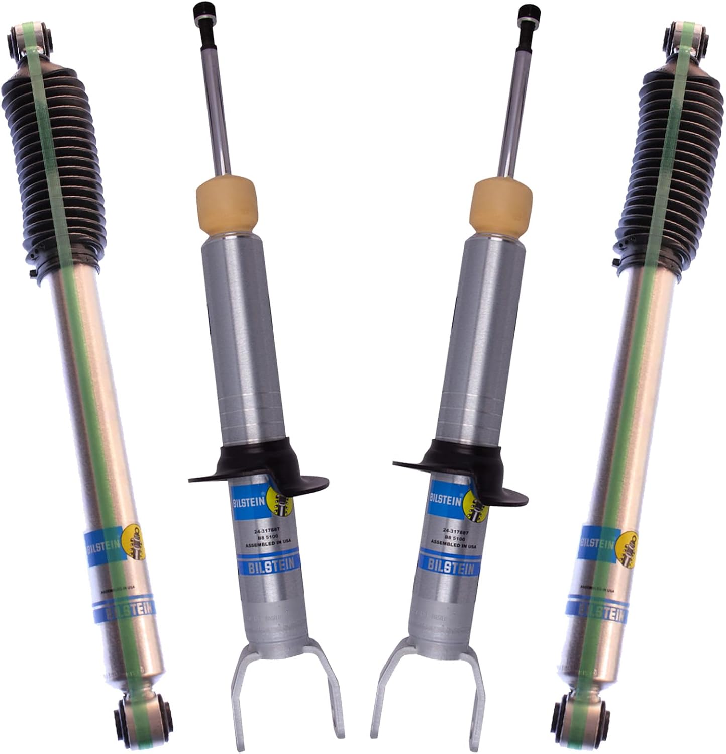 Bilstein Set of Front & Rear 5100 Ride Height Adjustable Shocks fits 2011-2018 Ram 1500 4WD with 0-1" Rear Lift w/o Air Suspension | Provides 0-2.8" Front Lift | Includes TrendsAuto Decal