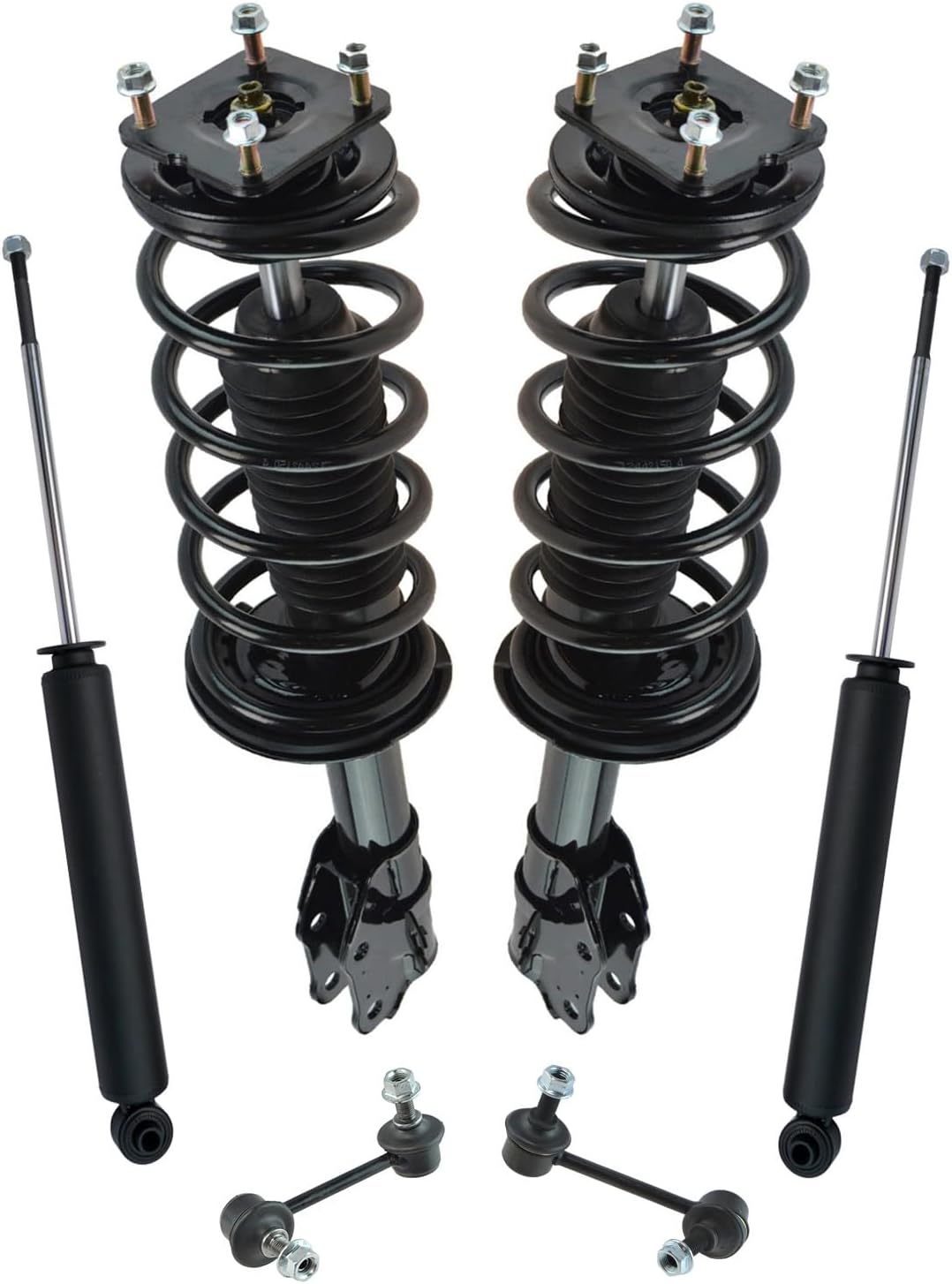 TRQ Front and Rear Suspension Kit Complete Strut & Coil Spring Assembly Shock Absorber Sway Bar Stabilizer Link Compatible with 06-13 BMW