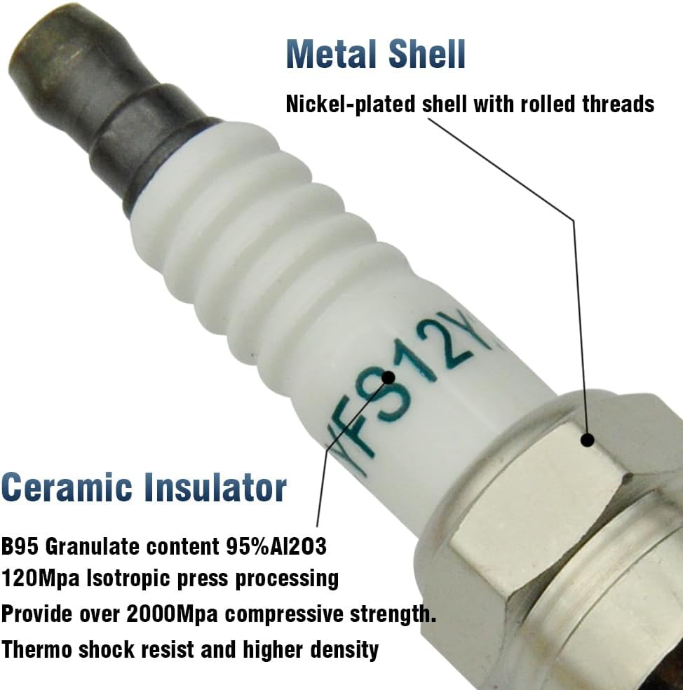 Set of 4 UF670 Ignition Coil with Spark Plug Compatible with 2.0L L4 Ford Edge Escape Explorer Focus Fusion Taurus Mustang Lincoln 2012 2013 2014 2015 2016 2017 2018 2019 Replacement CM5Z12029A DG546