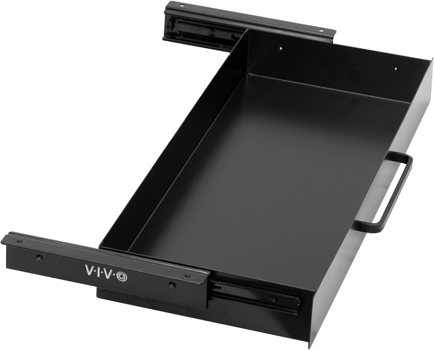 VIVO 13 inch Under Desk Mounted Sliding Pull-out Drawer for Office Desk, Pull Handle, Storage Organizer for Sit Stand Workstation, Black, DESK-DR1H-B