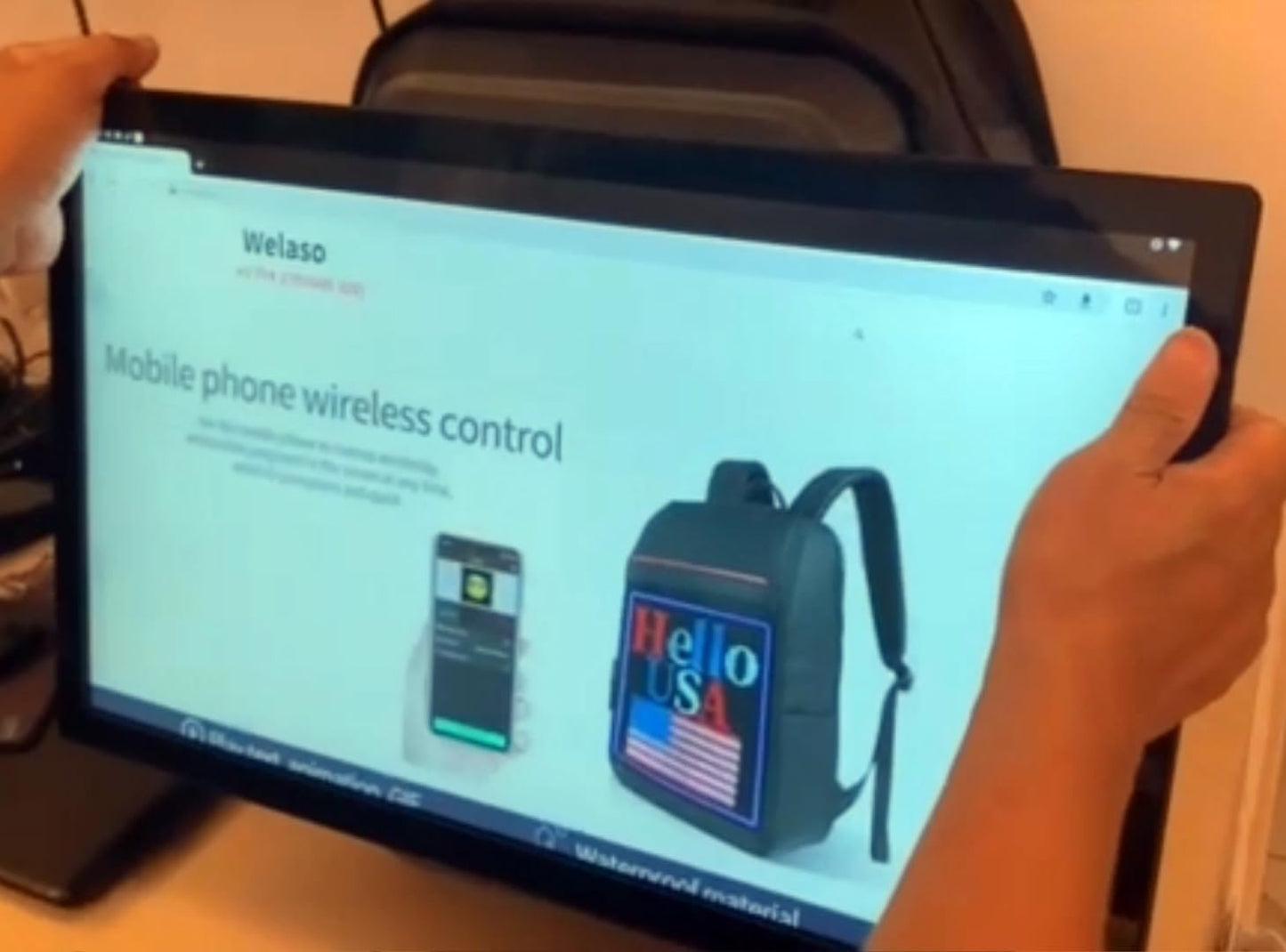 Welaso 21 Inch LCD Digital Backpack, Touch Screen, 4G RAM, 32G Storage, Flippable Screen, Portable Whiteboard and Mobile App Support