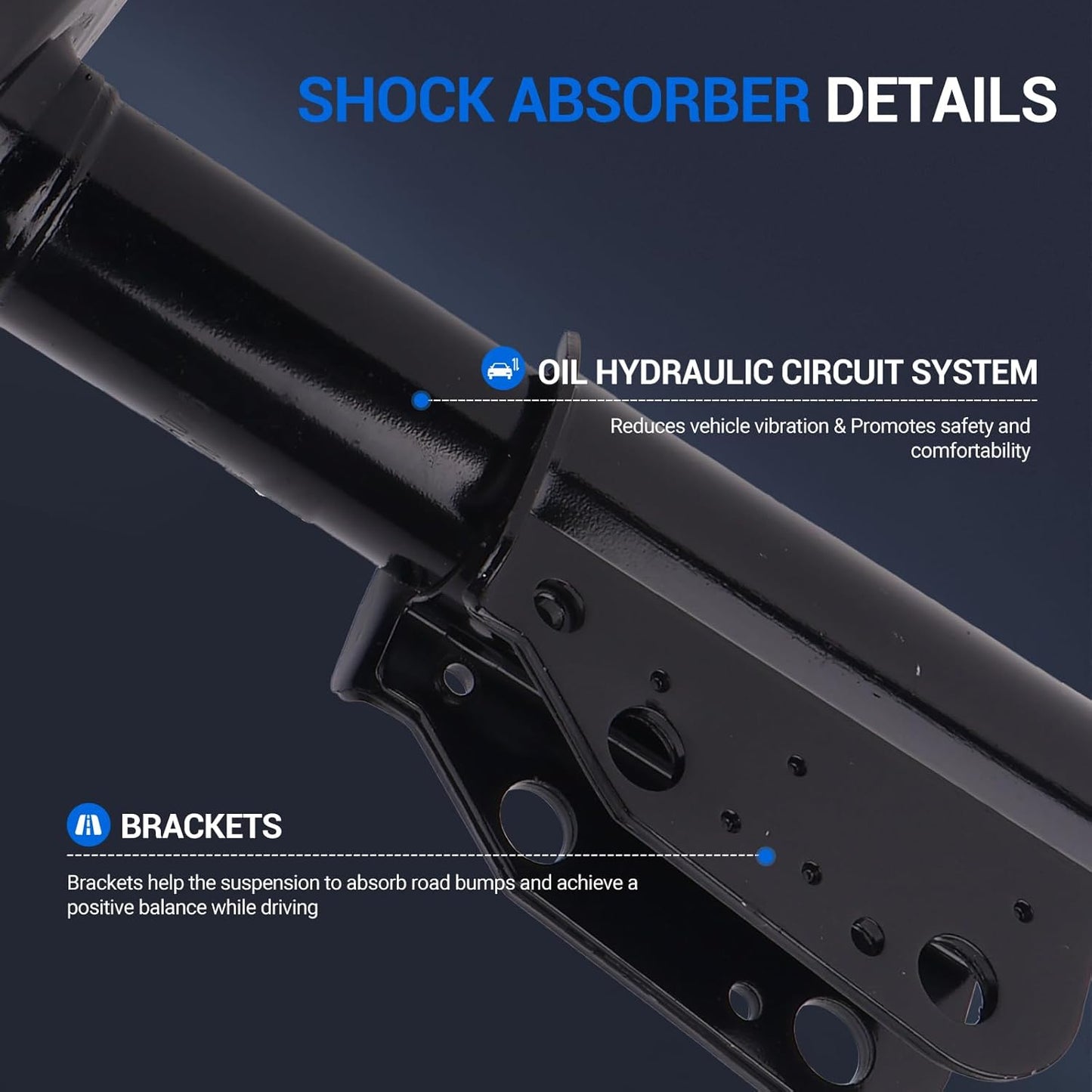 Autoround pair 172321 Front Complete Shock Absorber Compatible with Buick Lucerne/Cadillac DTS 2006 2007 2008 2009 2010 2011, Left & Right Struts with Coil Spring Assembly