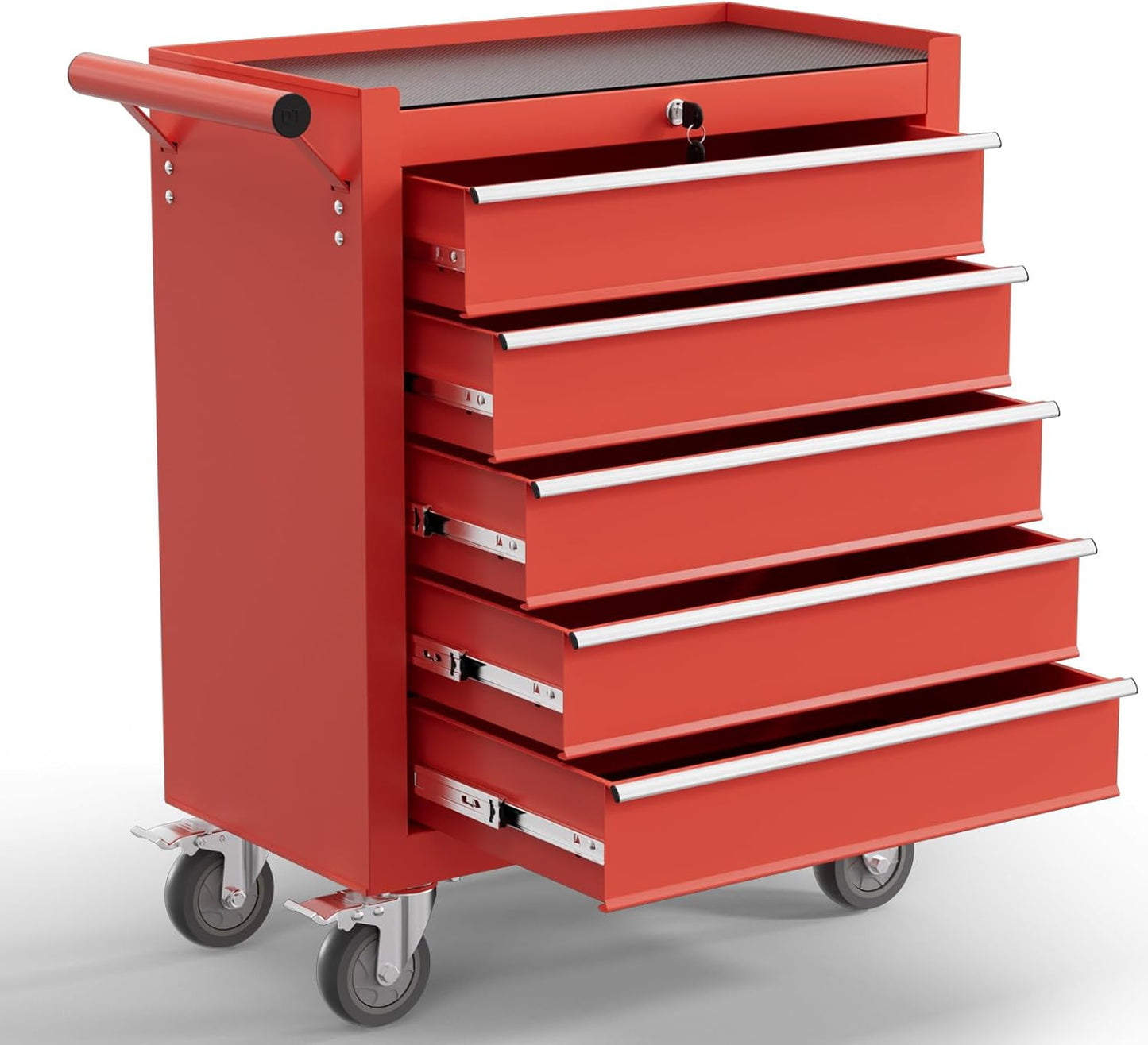 5-Drawer Tool Chest,Rolling Tool Cart with Wheels,High Capacity Tool Cabinet with Locking System for Garage, Warehouse, Workshop-Black
