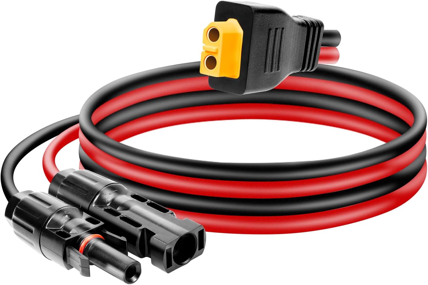 Ansoufien Solar Panel Connector to XT60 Connector Cable 30FT, 10AWG Solar to XT60 Charge Extension Cable XT60 (Plug Female) Cable for RV Folding Solar Panel, Portable Power Station, Solar Generator