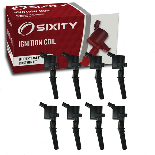 Sixity Auto 8 pc Ignition Coils compatible with Ford E-150 Econoline Club Wagon 4.6L 5.4L V8 1997-2002