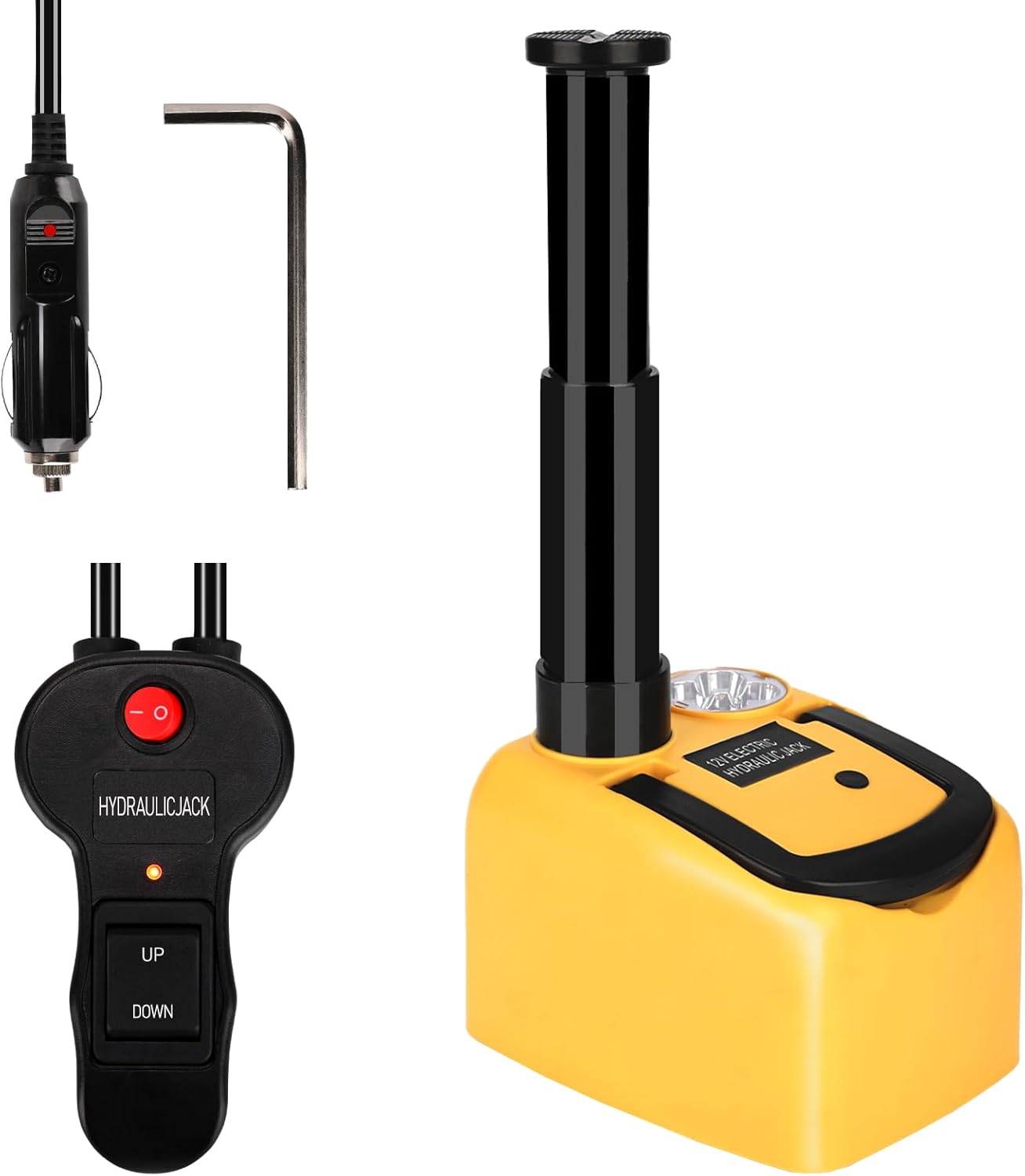 ROGTZ Electric Hydraulic Car Jack Kit 5 Ton 12V Ultra-Portable Auto Car Lift with 17.7 Inch Range for SUV Sedan Truck Repair Floor Jack for Tire Change Lightweight for Easy Storage