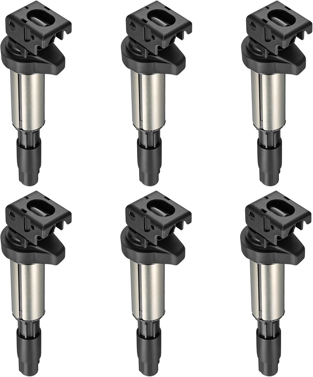 BDFHYK Ignition Coil Pack and Double Iridium Platinum Spark Plugs Compatible with BMW 328i xDrive 528i X3 525i 530i 325i 325xi 330i 330xi X3 Z4 X5 3.0L 2.5L L6 0221504470 12120032137 UF592, Sets of 6