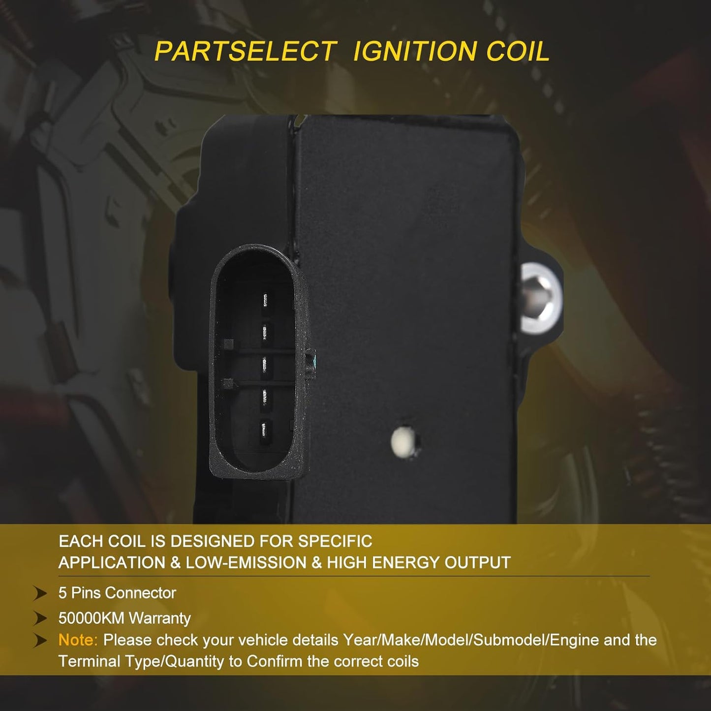 1PC Ignition Coil Pack UF810 Replacement for Mercedes-Benz AMG S63 S560 E63 C63 GT GT63 G550 Aston Martin DB11 Maybach S560 4.0T V8 M178 M176 M177 W213 W463 W222 1779060500
