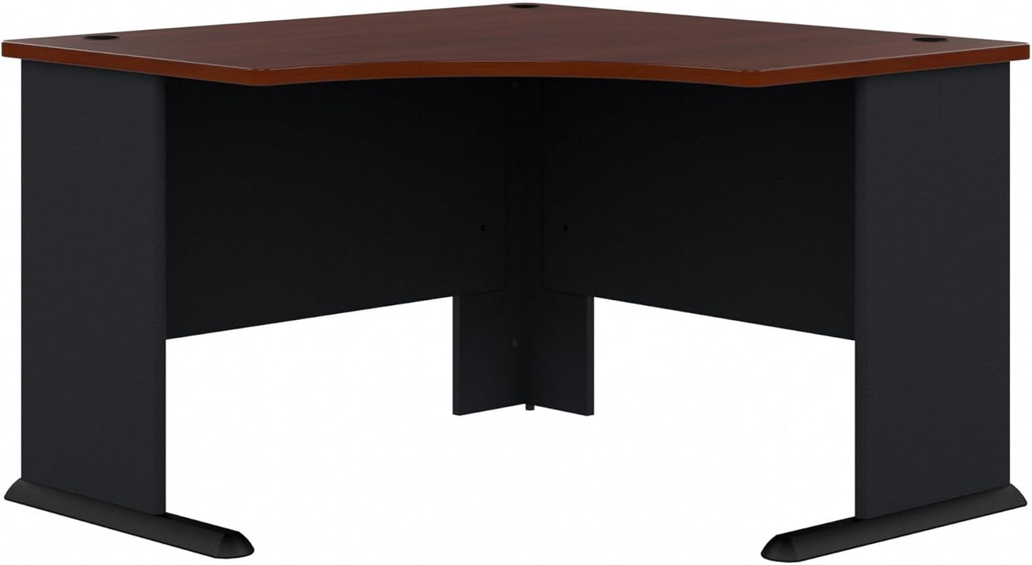 Bush Business Furniture Series A 48W Corner Desk in Hansen Cherry and Galaxy, Small Computer Table for Home or Professional Office